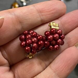 Elegant  vintage Red Cluster Earrings